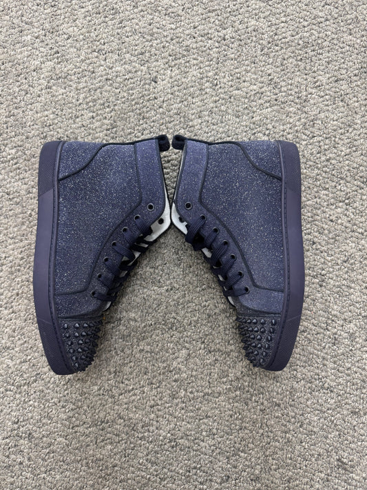 Christian Louboutin Lou Spikes Flat blue (PRE OWNED)