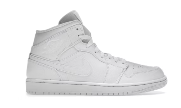 Jordan 1 Mid Triple White
